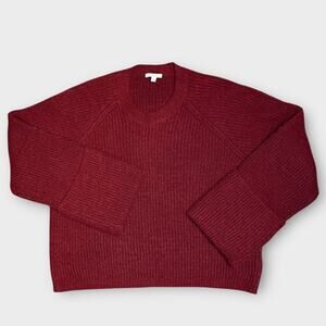 JOES PREPPY PULLOVER CUFFED RIBBED CREW NECK SWEATER RED MEDIUM